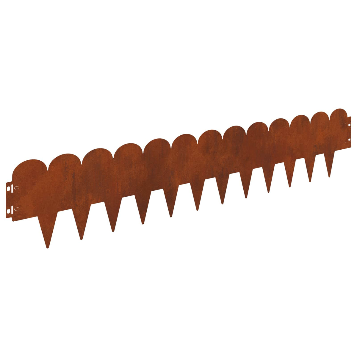 Lawn Edging 30 pcs 103 x 20 cm Steel Rusty