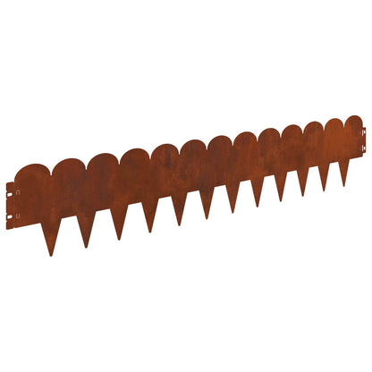 Lawn Edging 30 pcs 103 x 20 cm Steel Rusty