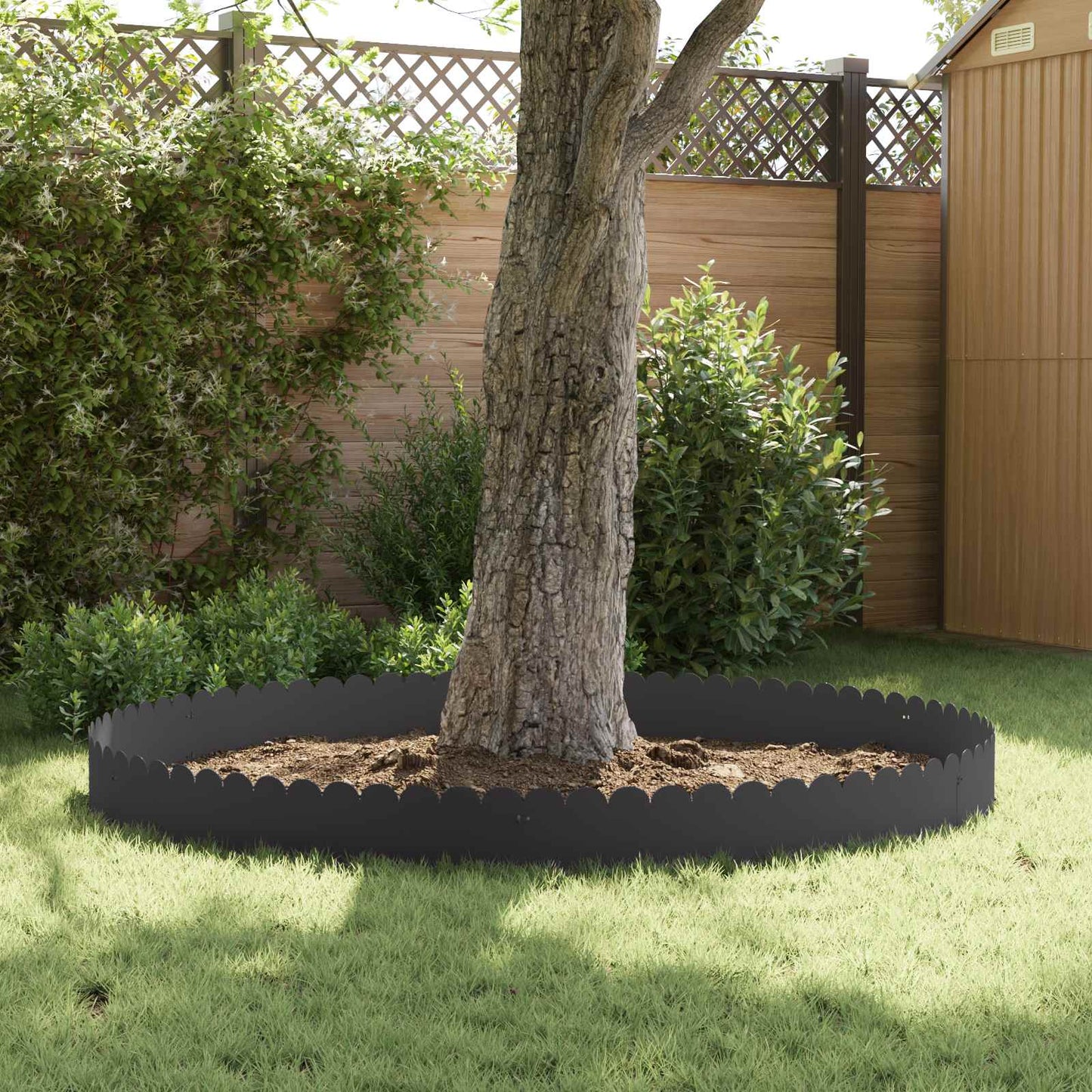 Lawn Edging 10 pcs 103 x 25 cm Steel Black