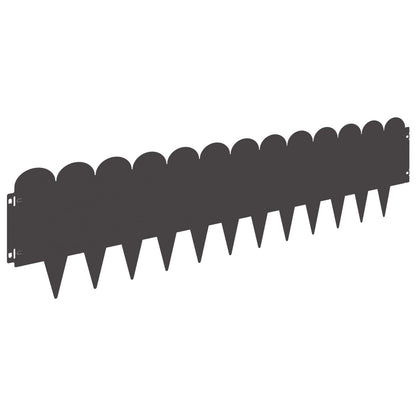 Lawn Edging 10 pcs 103 x 25 cm Steel Black