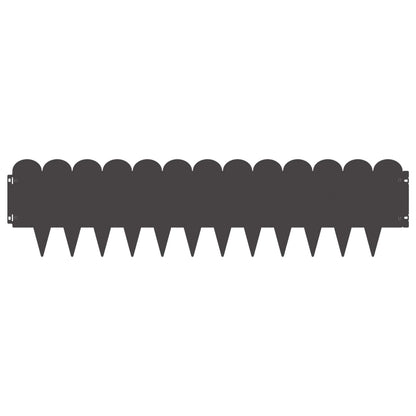 Lawn Edging 10 pcs 103 x 25 cm Steel Black