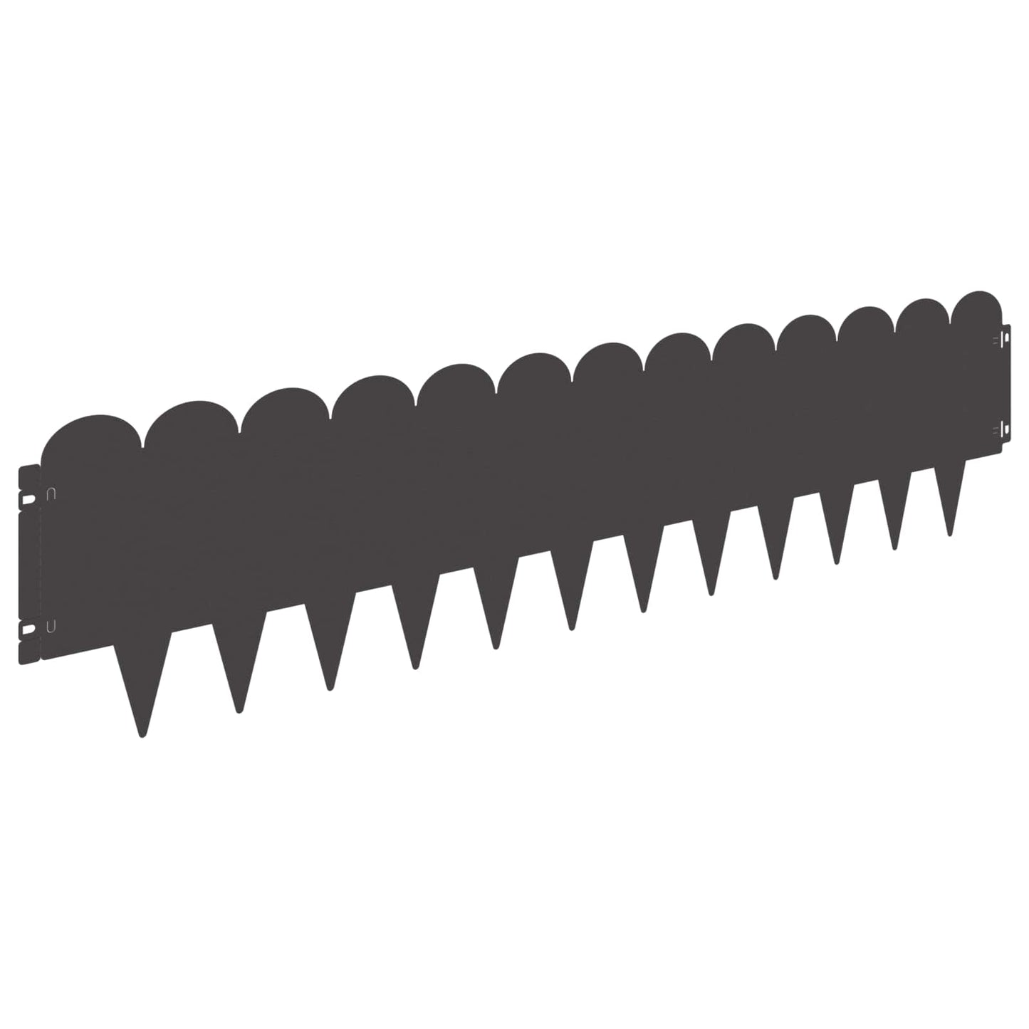 Lawn Edging 30 pcs 103 x 25 cm Steel Black