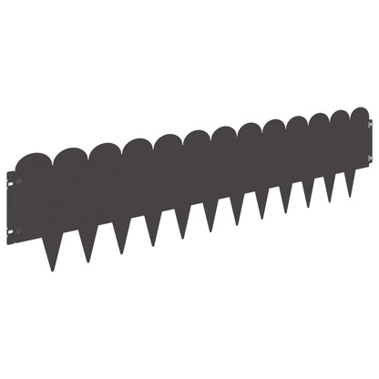 Lawn Edging 30 pcs 103 x 25 cm Steel Black