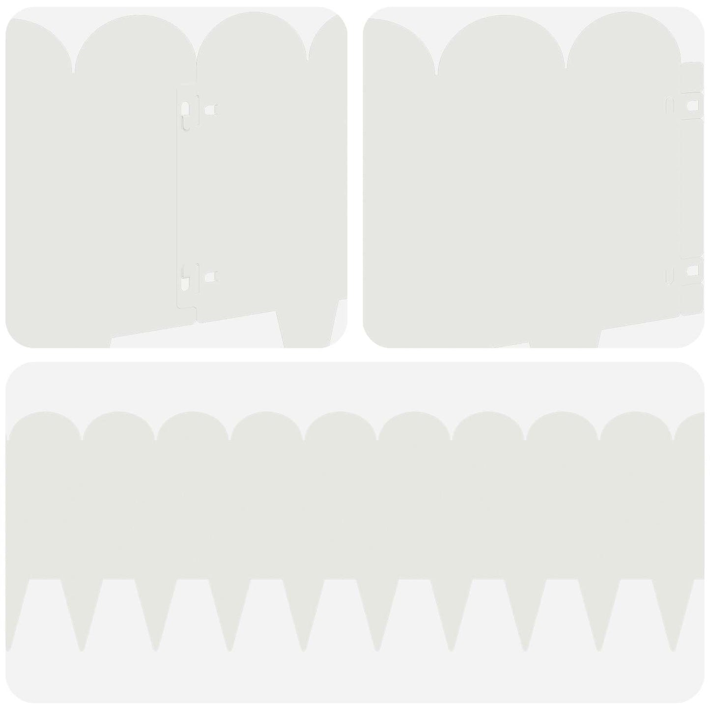 Lawn Edging 10 pcs 103 x 25 cm Steel White