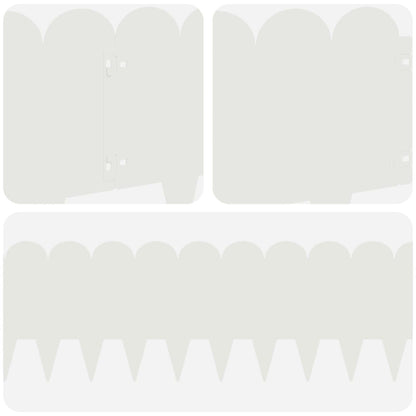 Lawn Edging 10 pcs 103 x 25 cm Steel White