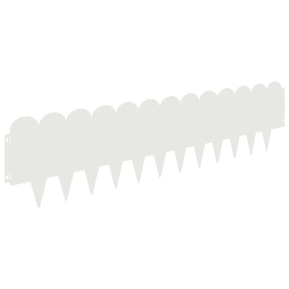 Lawn Edging 10 pcs 103 x 25 cm Steel White