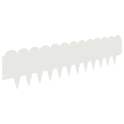 Lawn Edging 10 pcs 103 x 25 cm Steel White