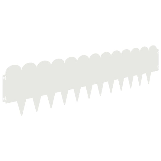 Lawn Edging 20 pcs 103 x 25 cm Steel White