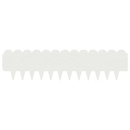 Lawn Edging 20 pcs 103 x 25 cm Steel White