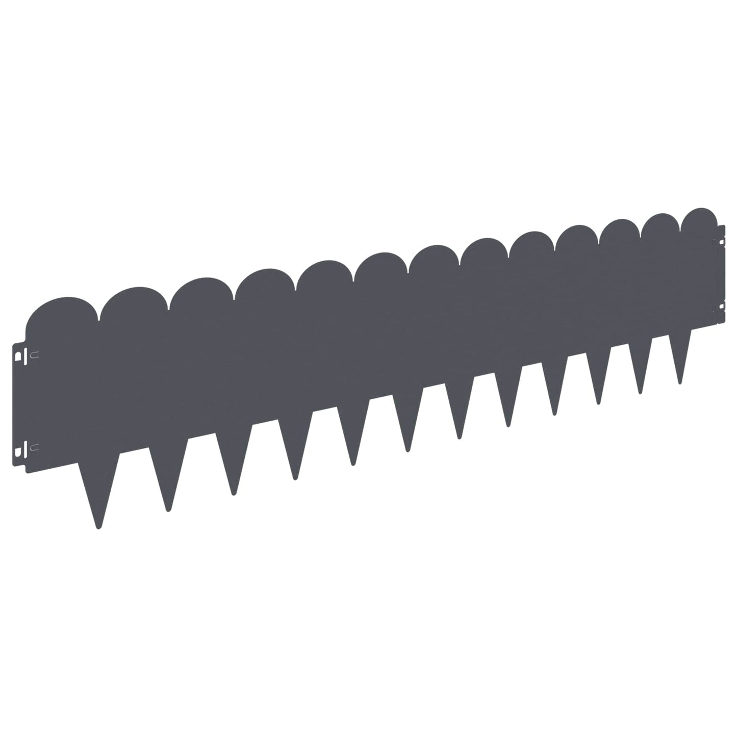 Lawn Edging 10 pcs 103 x 25 cm Steel Anthracite