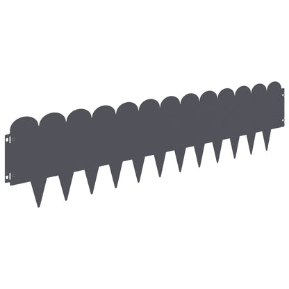 Lawn Edging 10 pcs 103 x 25 cm Steel Anthracite