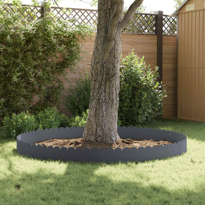 Lawn Edging 20 pcs 103 x 25 cm Steel Anthracite
