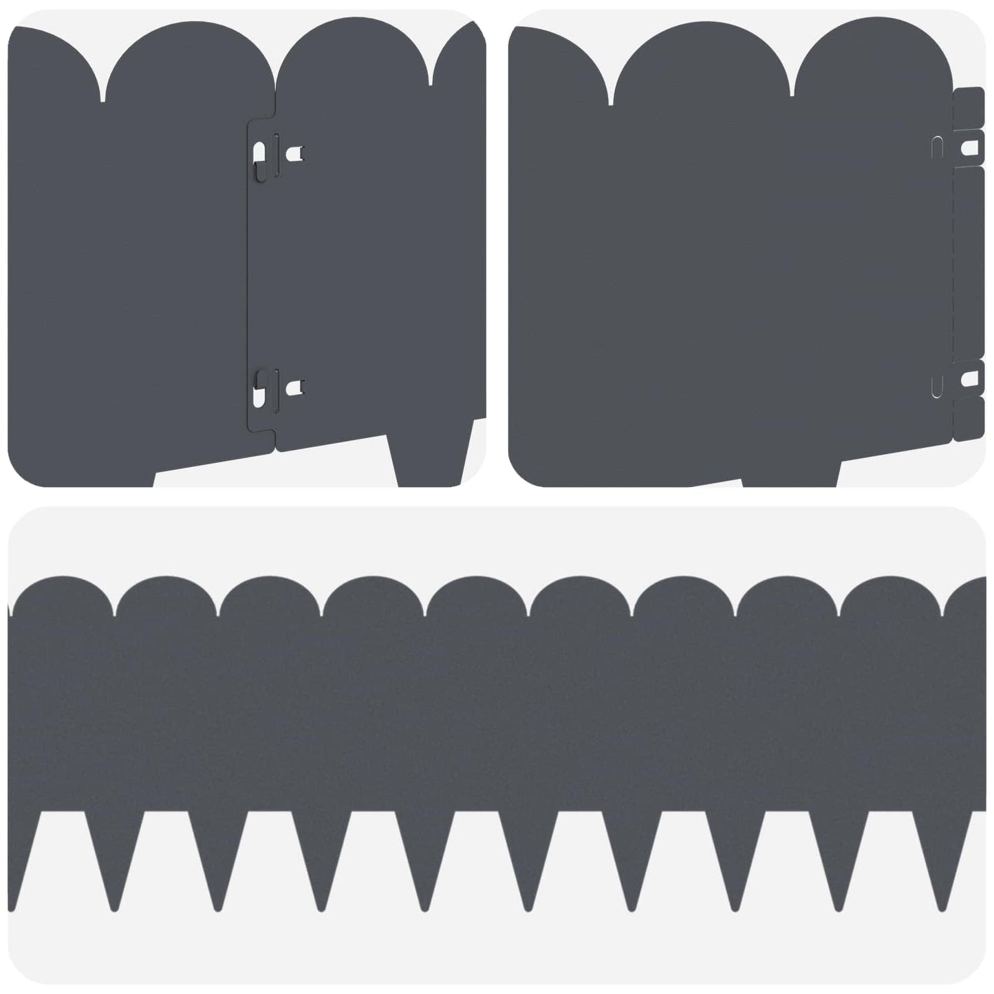 Lawn Edging 30 pcs 103 x 25 cm Steel Anthracite