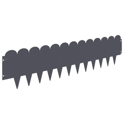 Lawn Edging 30 pcs 103 x 25 cm Steel Anthracite