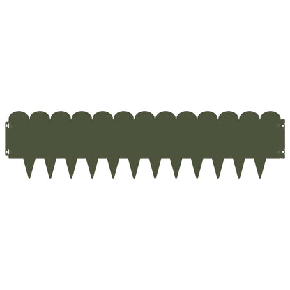 Lawn Edging 30 pcs 103 x 25 cm Steel Olive Green