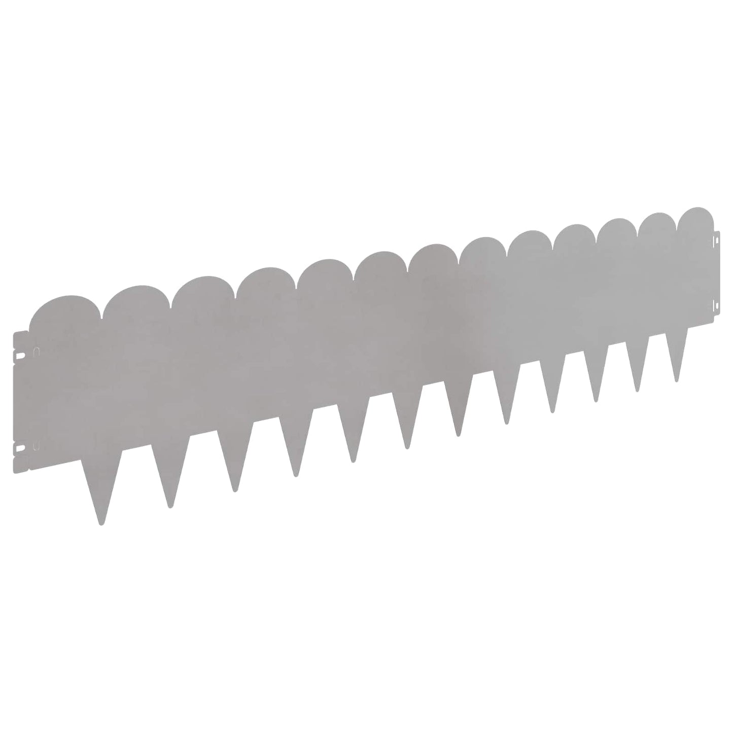 Lawn Edging 10 pcs 103 x 25 cm Steel Silver