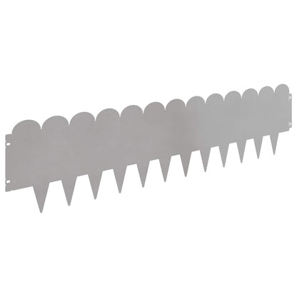 Lawn Edging 10 pcs 103 x 25 cm Steel Silver