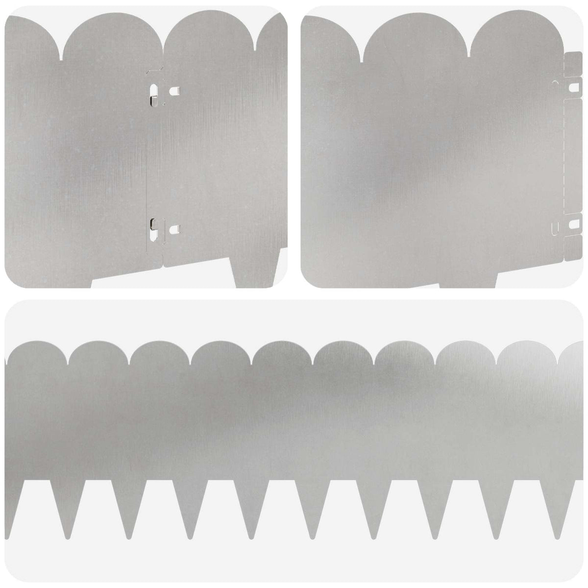 Lawn Edging 20 pcs 103 x 25 cm Steel Silver