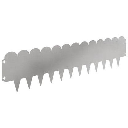 Lawn Edging 20 pcs 103 x 25 cm Steel Silver