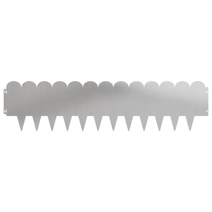 Lawn Edging 20 pcs 103 x 25 cm Steel Silver