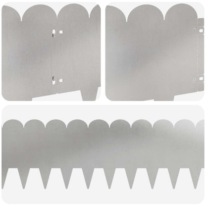 Lawn Edging 30 pcs 103 x 25 cm Steel Silver