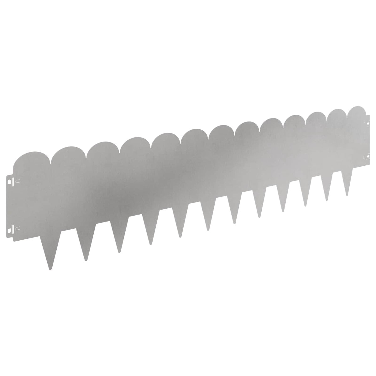 Lawn Edging 30 pcs 103 x 25 cm Steel Silver