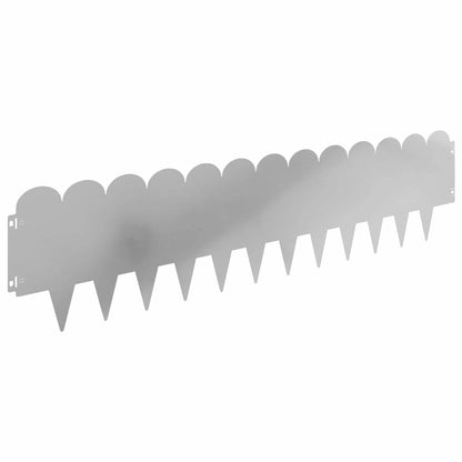 Lawn Edging 10 pcs 103 x 25 cm Steel Silver
