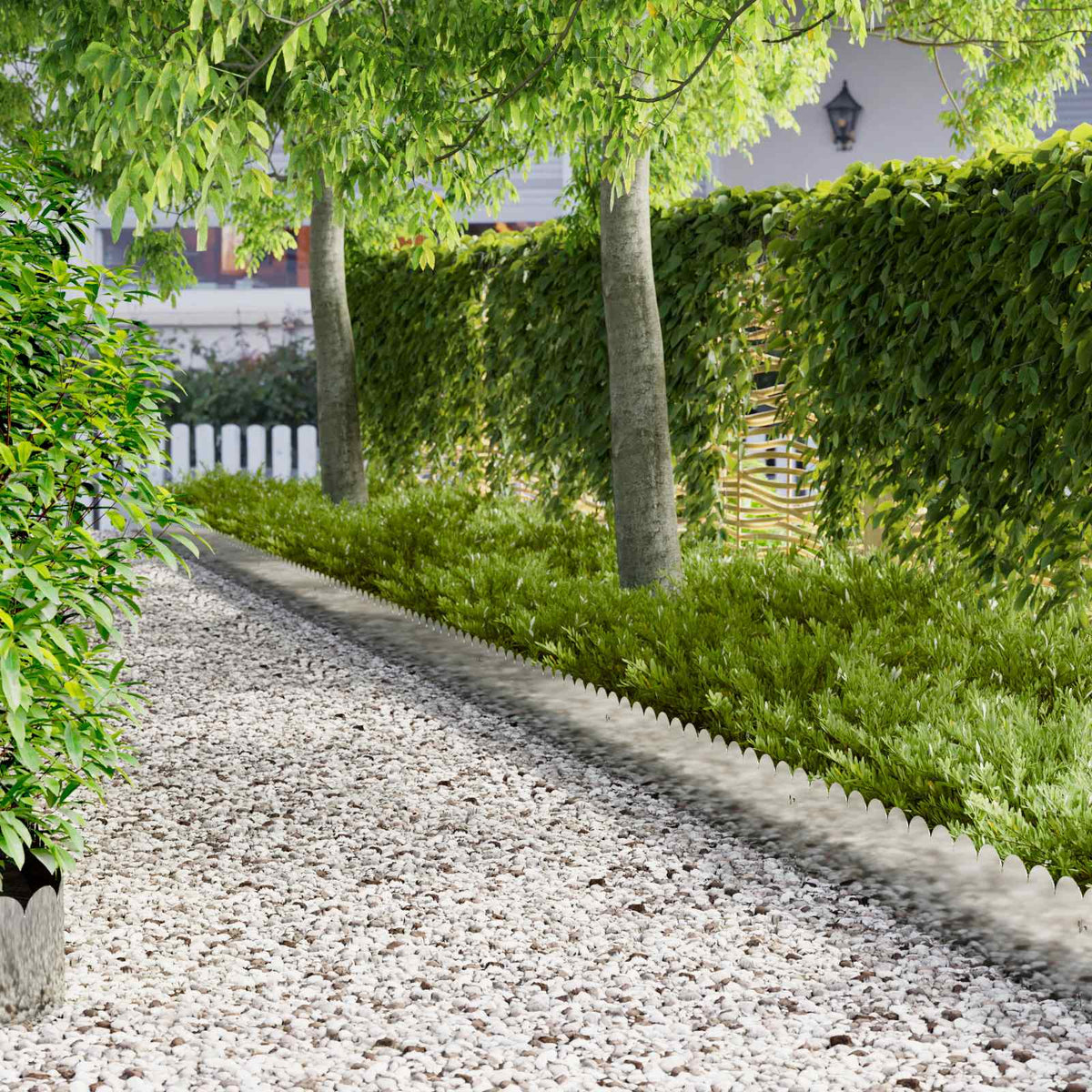 Lawn Edging 30 pcs 103 x 25 cm Steel Silver