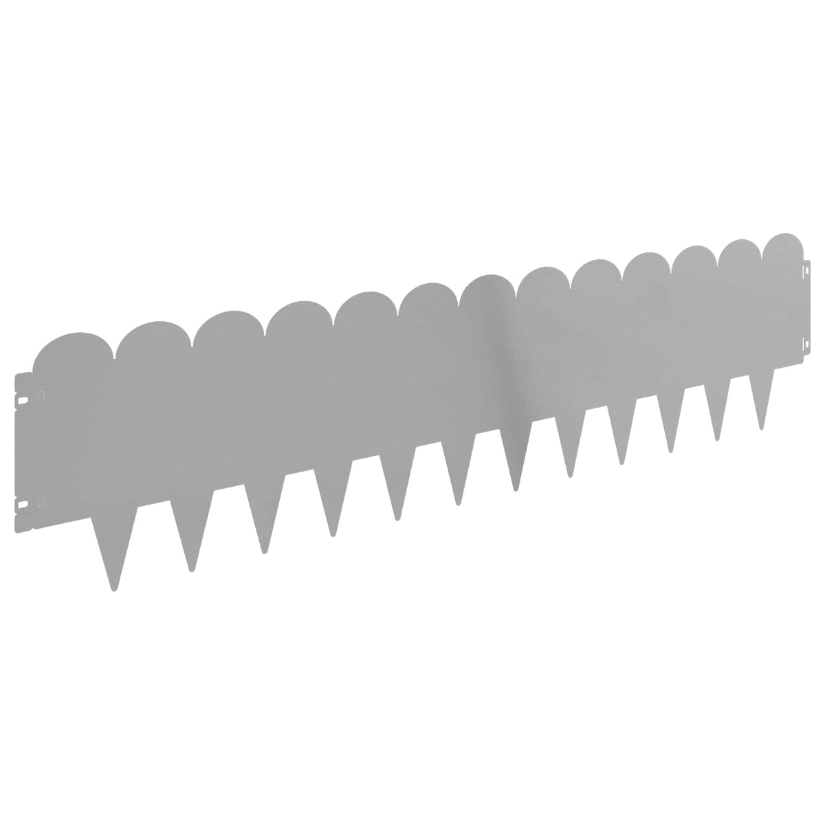 Lawn Edging 30 pcs 103 x 25 cm Steel Silver