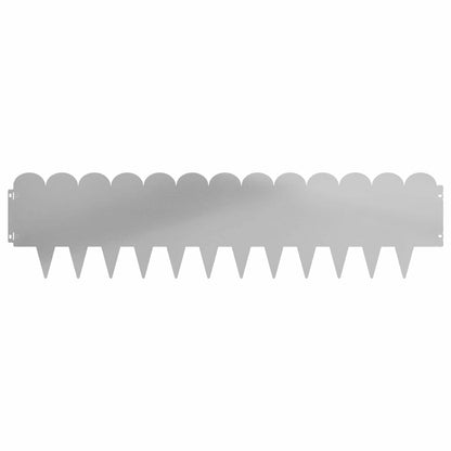 Lawn Edging 30 pcs 103 x 25 cm Steel Silver