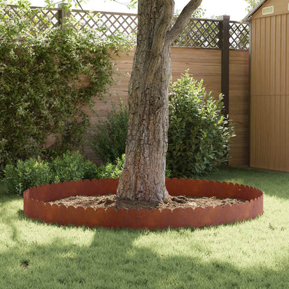 Lawn Edging 30 pcs 103 x 25 cm Steel Rusty