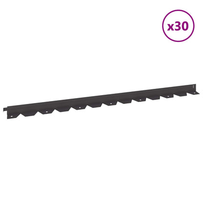 Lawn Edging 30 pcs 102 x 4 x 4 cm Steel Black
