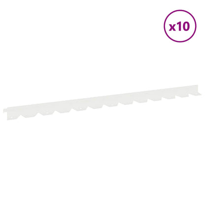 Lawn Edging 10 pcs 102 x 4 x 4 cm Steel White