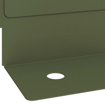 Lawn Edging 20 pcs 102 x 4 x 4 cm Steel Olive Green