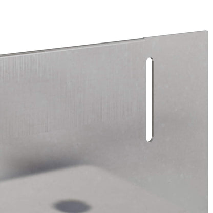 Lawn Edging 10 pcs 102 x 4 x 4 cm Steel Silver