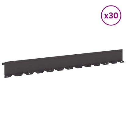 Lawn Edging 30 pcs 102 x 10 x 4 cm Steel Black
