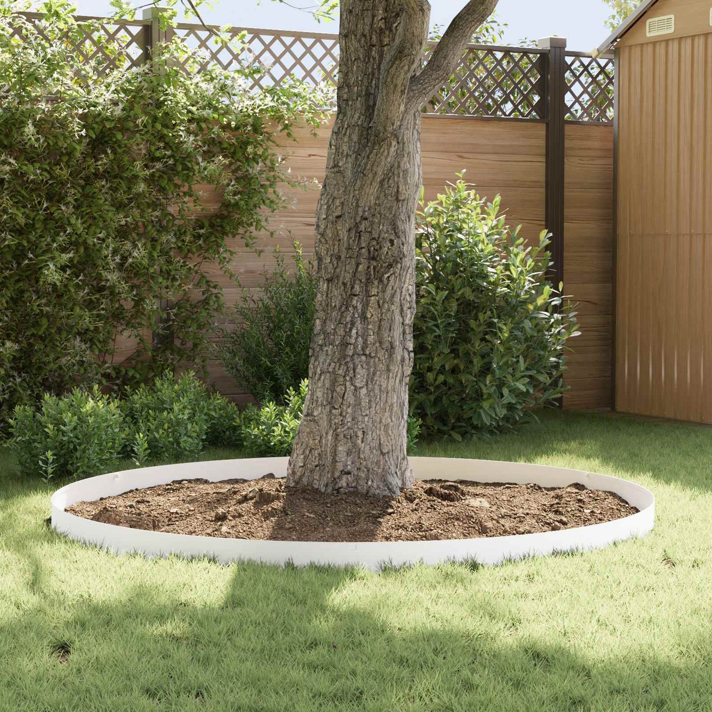 Lawn Edging 30 pcs 102 x 10 x 4 cm Steel White