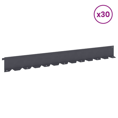 Lawn Edging 30 pcs 102 x 10 x 4 cm Steel Anthracite