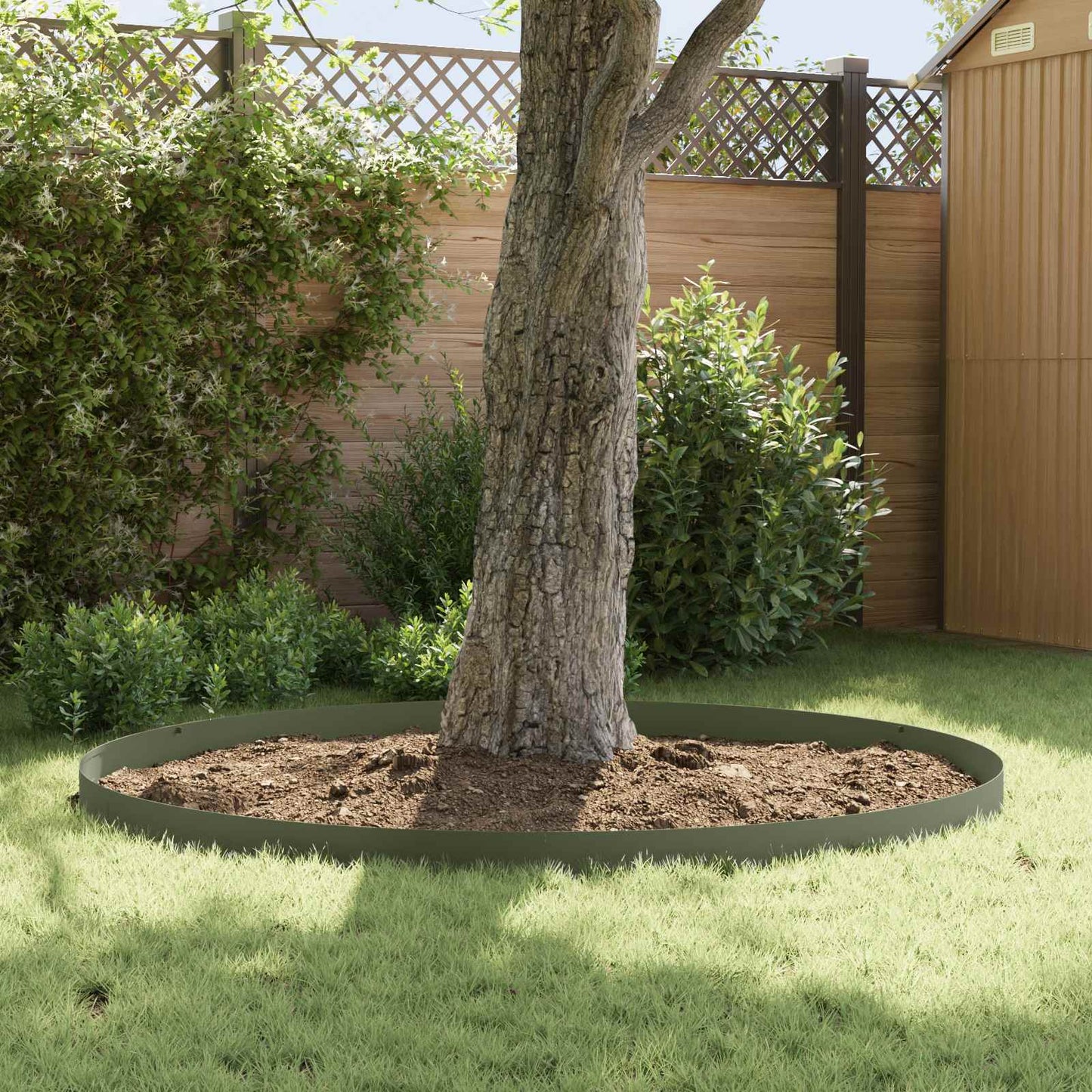Lawn Edging 10 pcs 102 x 10 x 4 cm Steel Olive Green