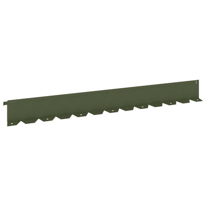 Lawn Edging 20 pcs 102 x 10 x 4 cm Steel Olive Green