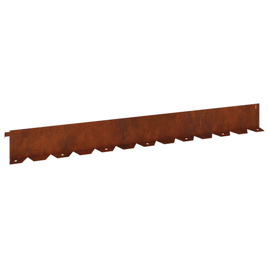 Lawn Edging 20 pcs 102 x 10 x 4 cm Steel Rusty