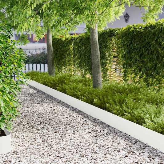 Lawn Edging 30 pcs 102 x 15 x 4 cm Steel White