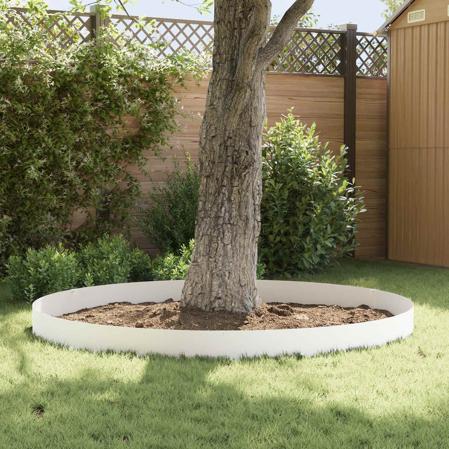 Lawn Edging 30 pcs 102 x 15 x 4 cm Steel White