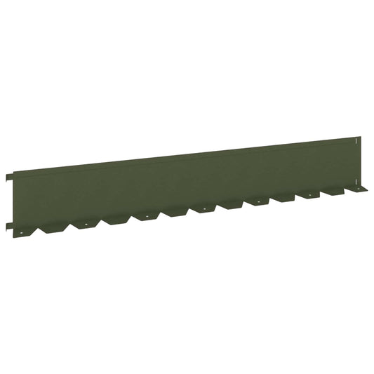 Lawn Edging 30 pcs 102 x 15 x 4 cm Steel Olive Green