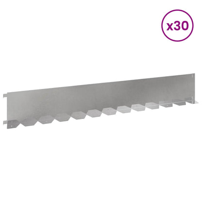 Lawn Edging 30 pcs 102 x 15 x 4 cm Steel Silver