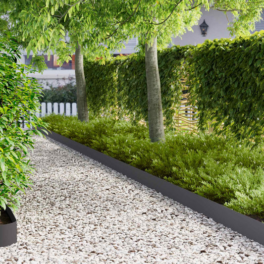 Lawn Edging 20 pcs 100 x 12 cm Steel Black