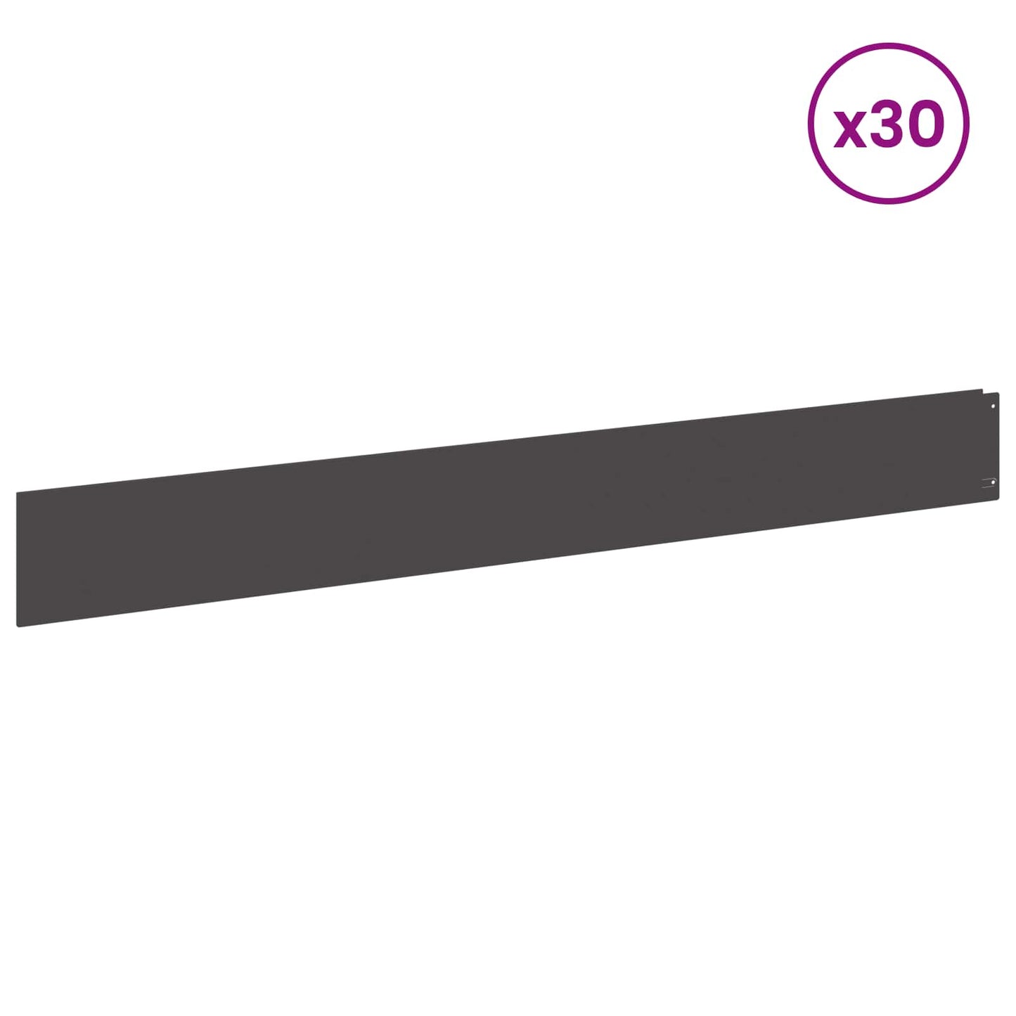Lawn Edging 30 pcs 100 x 12 cm Steel Black