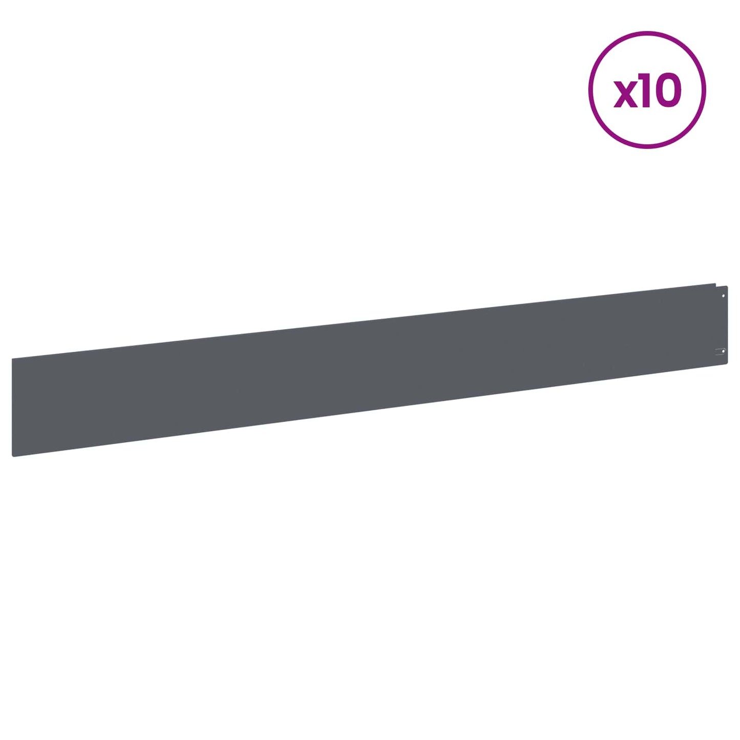 Lawn Edging 10 pcs 100 x 12 cm Steel Anthracite