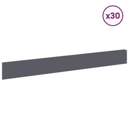 Lawn Edging 30 pcs 100 x 12 cm Steel Anthracite