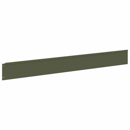 Lawn Edging 20 pcs 100 x 12 cm Steel Olive Green